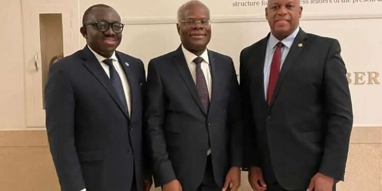 Ghana's Trade Minister Urges US Investment Collaboration 1 K.T. Hammond (center) and representatives of US Chamber of Commerce