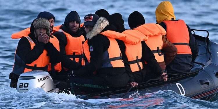 Migrants crossing the English Channel