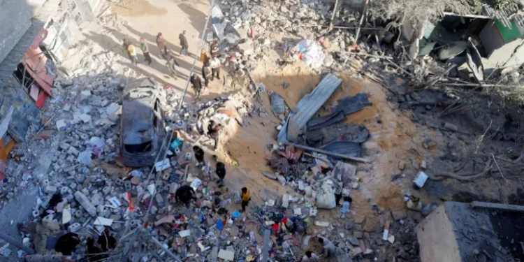Aftermath of an Israeli strike on a Rafah home.