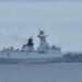 This handout photo taken and released by the Taiwan Coast Guard on May 23, 2024 shows a Chinese military ship northwest of Pengjia Island, off the coast of northern Taiwan.