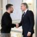 Blinken Visits Kyiv In Show Of Support 13 Ukraine's President, Volodymyr Zelensky greets US Secretary of State, Antony Blinken prior to their meeting in Kyiv on May 14, 2024.