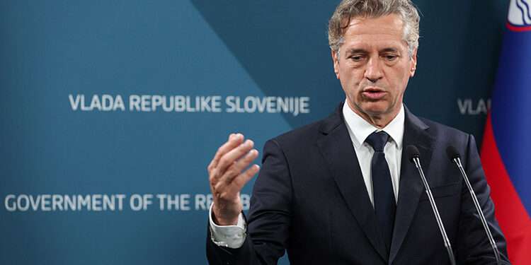 Slovenia Announces Decision To Recognize Palestinian State 1 Slovenian Prime Minister, Robert Golob speaks at a press conference about the recognition of the Palestinian state, in Ljubljana, Slovenia, on Thursday, May 30, 2024.
