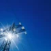 Power line with sun