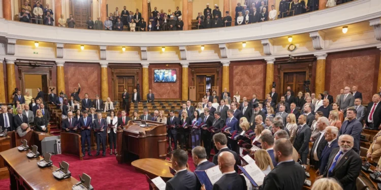 New Serbian Government Voted Into Office 1 Serbia's new Prime Minister, Miloš Vučević and the Ministers of the new government read their oaths.