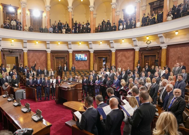 New Serbian Government Voted Into Office 1 Serbia's new Prime Minister, Miloš Vučević and the Ministers of the new government read their oaths.