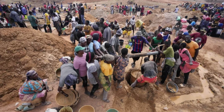 An illegal mining site in Jos, Nigeria