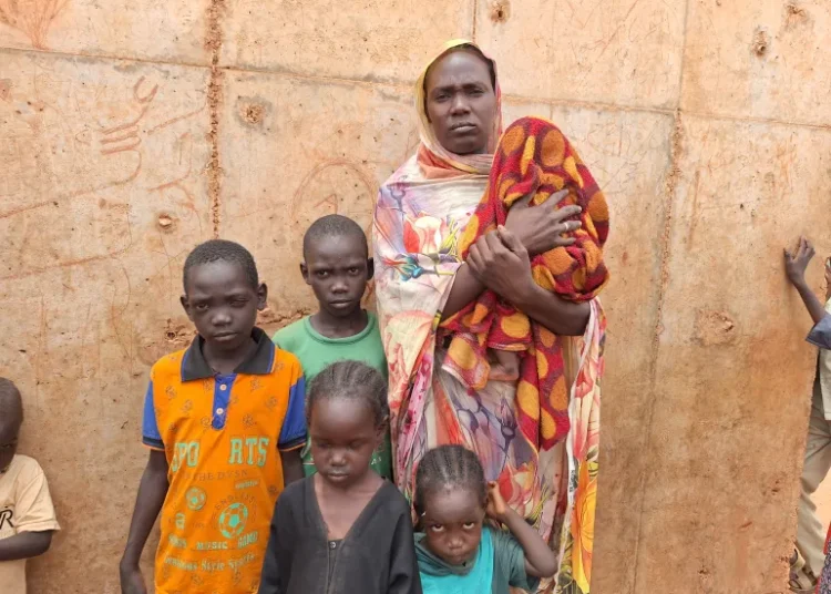 Sudanese Refugees Flee War and Hunger For Refuge in Chad 1 Awatef Mohamad, 27, with her five children