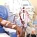 A patient undergoing a dialysis treatment in a hospital