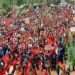 Protestors marching against the sale of SSNIT Hotels