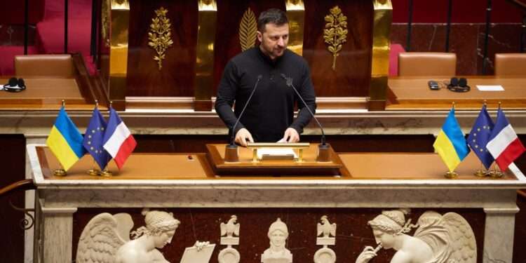 Zelenskyy Iterates Ukraine’s Situation In Address To France’s National Assembly 1 Ukrainian President, Volodymyr Zelenskyy addresses French National Assembly.