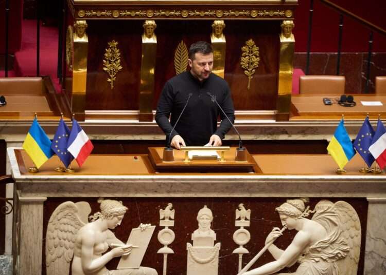 Zelenskyy Iterates Ukraine’s Situation In Address To France’s National Assembly 1 Ukrainian President, Volodymyr Zelenskyy addresses French National Assembly.