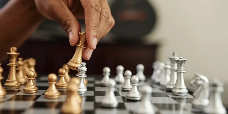 chess playing hand