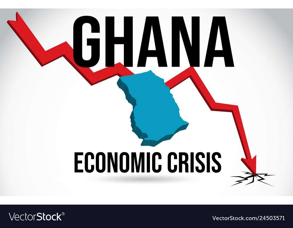 ghana map financial crisis economic collapse vector 24503571