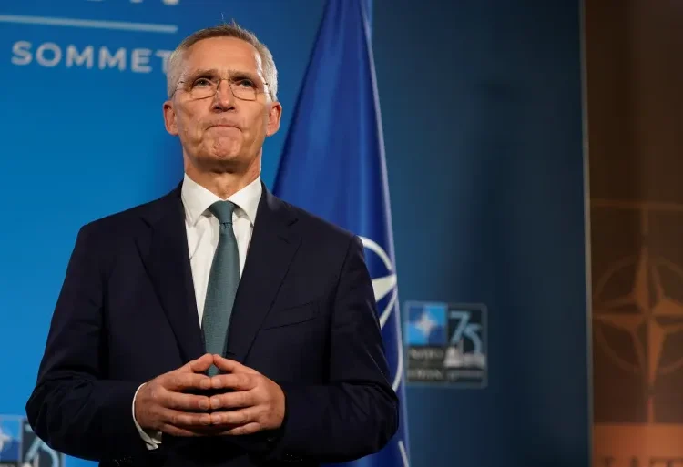 NATO Chief, Jens Stoltenberg looks on during the summit in Washington, DC, July 10, 2024.
