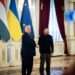 In this picture issued by the Hungarian PM's Press Office Ukrainian President Volodymyr Zelenskyy, right, welcomes Hungarian Prime Minister Viktor Orban in Kyiv, Ukraine, on Jul 2, 2024.