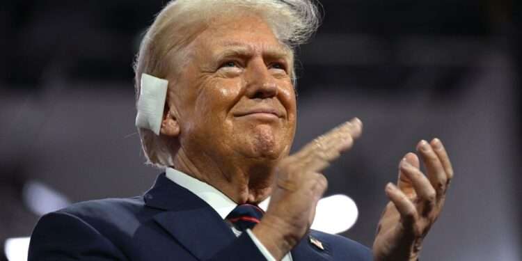 Donald Trump at the 2024 Republican National Convention in Milwaukee, on July 17, 2024.