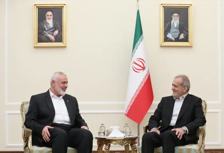 Iran’s Security Standing Dented 1 Ismail Haniyeh, left, met with Iranian newly-elected President Masoud Pezeshkian in Tehran, Iran on Tuesday.