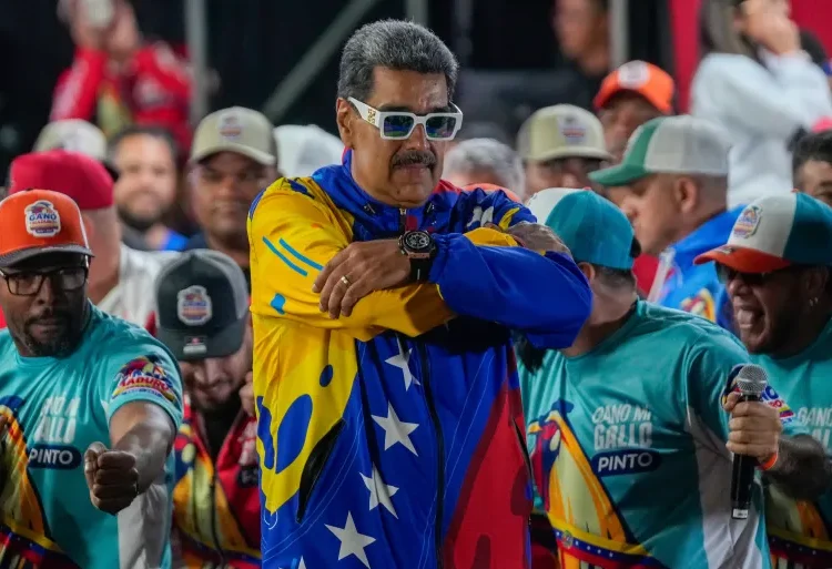 Maduro Declared Winner Of Venezuela’s Election 1 Nicolas Maduro addresses supporters outside the Miraflores presidential palace.