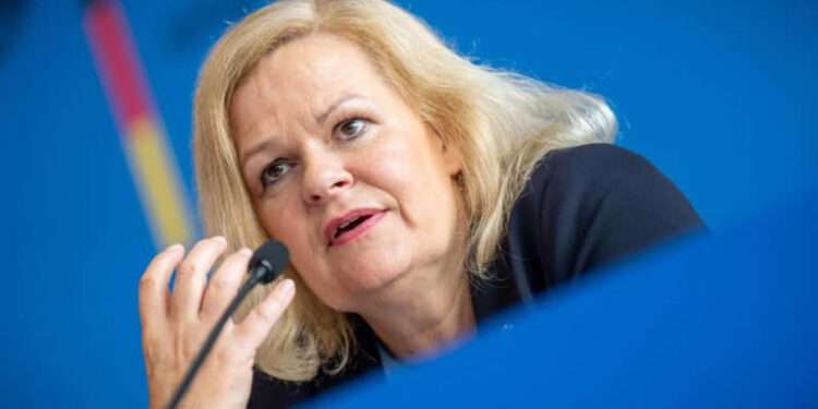 Germany's Interior Minister, Nancy Faeser.