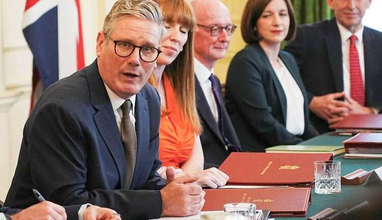Keir Starmer at cabinet meeting