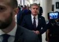 FBI Director Christopher Wray arrives at the Rayburn House Office Building on July 24 in Washington, DC.