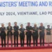 Lao Deputy Prime Minister and Minister of Foreign Affairs Saleumxay Kommasith (centre) gathers with other ASEAN foreign ministers.