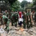 Members of the army clear an entrance of the Ganabhaban, the Bangladeshi prime minister’s residence in Dhaka, Bangladesh, on August 6, 2024.