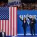 Vice President and Democratic presidential candidate Kamala Harris takes the stage with her newly chosen vice presidential running mate Minnesota Governor Tim Walz during a campaign rally in Philadelphia.