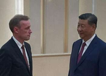 U.S. National Security Advisor Jake Sullivan meets Chinese President Xi Jinping at the Great Hall of the People in Beijing, China August 29, 2024.