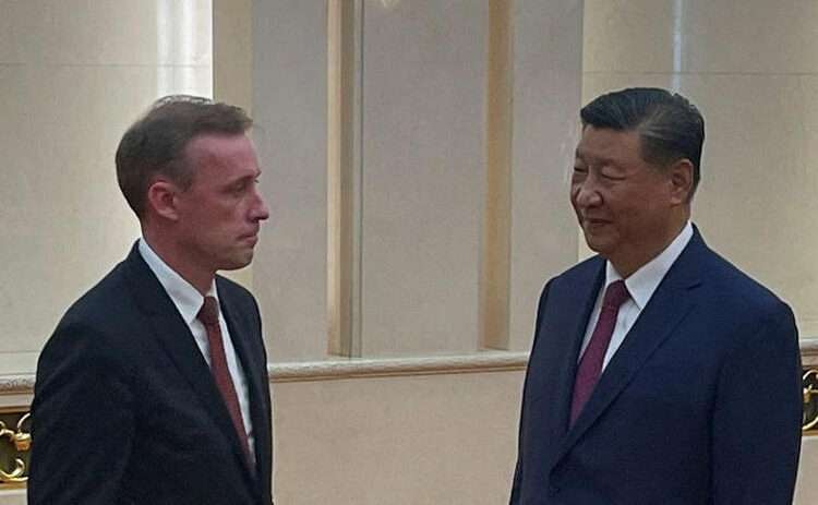 Xi Asserts China’s Commitment To Sustainable Ties With U.S 1 U.S. National Security Advisor Jake Sullivan meets Chinese President Xi Jinping at the Great Hall of the People in Beijing, China August 29, 2024.