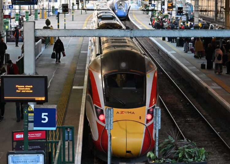 An LNER train at Waverley station in Edinburgh