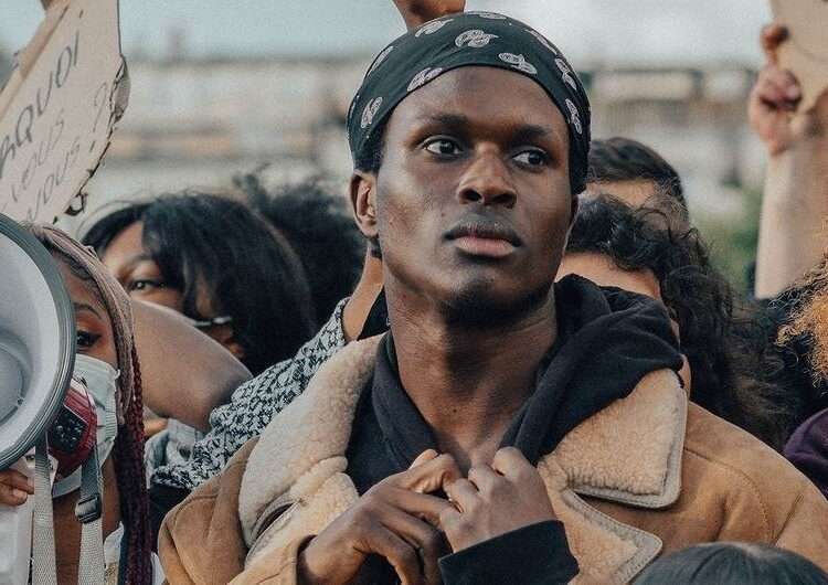 Protestors take part in a Black Lives Matter demonstration in Paris, France (2021)
