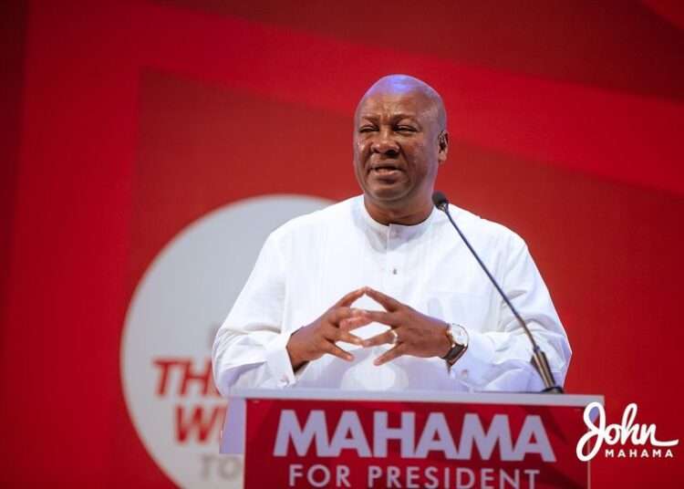 Former President John Dramani Mahama, National Democratic Congress flagbearer