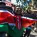 Kenyan protesters on the streets of Nairobi, Kenya.
