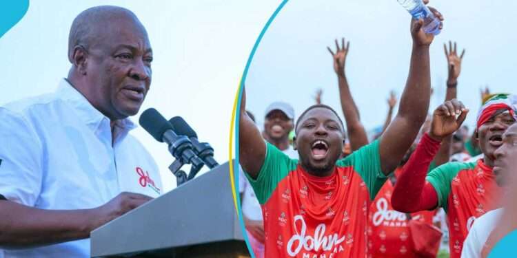 NDC to Launch 2024 Manifesto on August 24th 1 Former President John Dramani Mahama, NDC Flagbearer with cheering party's supporters