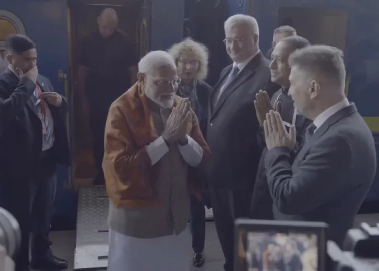 Indian Prime Minister, Narendra Modi arrives in Kyiv by train on August 23, 2024.