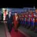 Putin Lands In Mongolia 12 Russia's President Vladimir Putin, accompanied by Battsetseg Batmunkh, Mongolia's Minister of Foreign Affairs, walks past honour guards upon arrival at the airport in Ulaanbaatar.