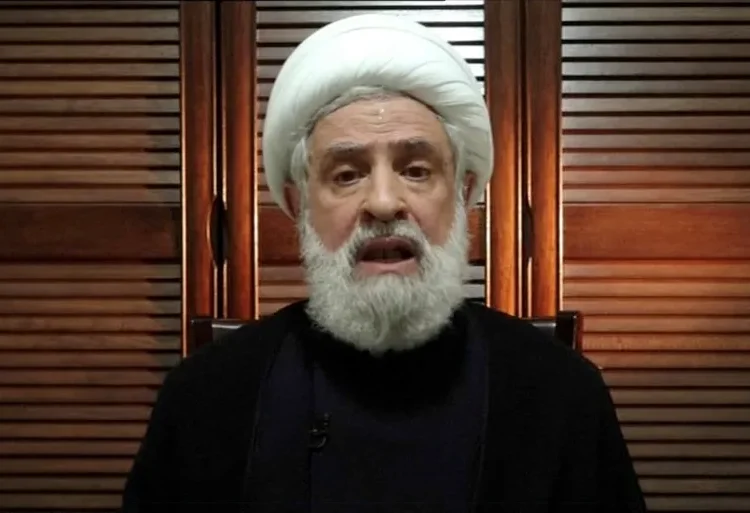 Hezbollah Deputy Leader, Sheikh Naim Qassem delivers an address from an unknown location, September 30, 2024.