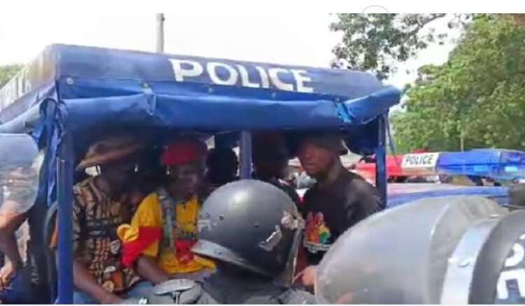 Arrest and Detention of Protestors Exposes the Erosion of Justice in Ghana 1 Ghana Police Service arrest protesters on day 2 of Democracy Hub demonstrations