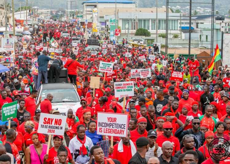 NDC Thanks Supporters, Reaffirms Commitment to Forensic Audit of Voters’ Register 1 NDC Supporters Participating in its EnoughIsEnough Nationwide Demo