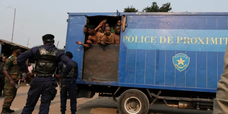 Police at the Makala prison
