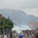 Police fire tear gas during a protest in Abuja, Nigeria, Aug. 1, 2024.