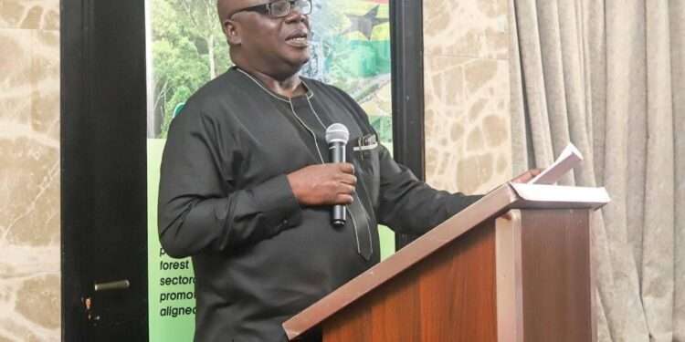 Prof. Agbesinyale Urges Accurate Forestry Data in Ghana’s Economy 1 Professor Patrick Agbesinyale, Chief Director for the Ministry of Lands and Natural Resources