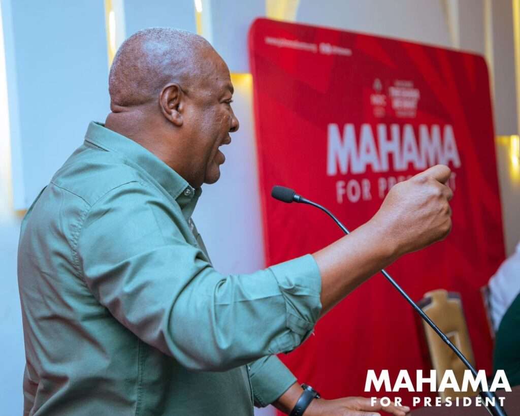 John Dramani Mahama, flagbearer of the National Democratic Congress (NDC)