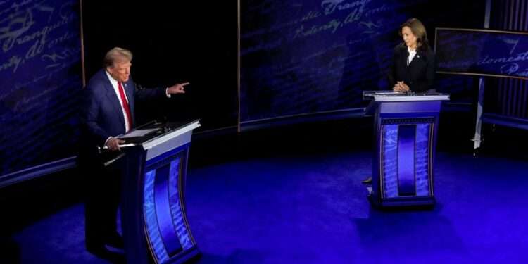 America Witnesses Crucial Duel Over Its Future 1 Vice President Kamala Harris, right, and former President Donald Trump during the second presidential debate at the Pennsylvania Convention Center in Philadelphia
