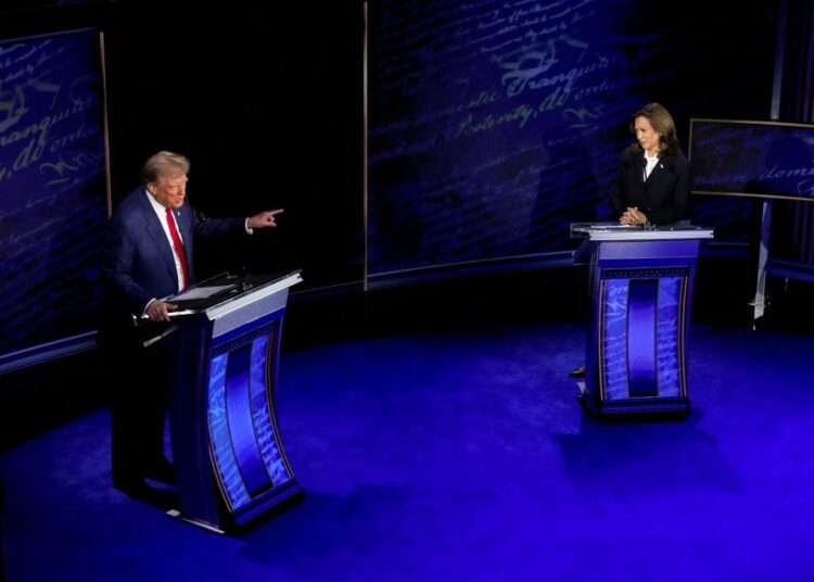 America Witnesses Crucial Duel Over Its Future 1 Vice President Kamala Harris, right, and former President Donald Trump during the second presidential debate at the Pennsylvania Convention Center in Philadelphia
