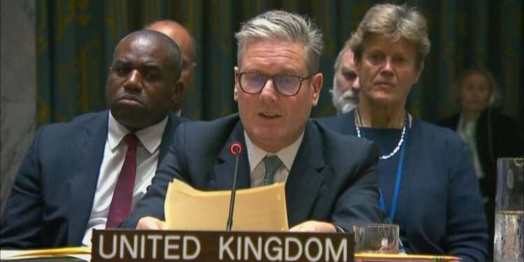 Starmer Condemns Russia's Place at the UN 1 Keir Starmer at UN General Assembly
