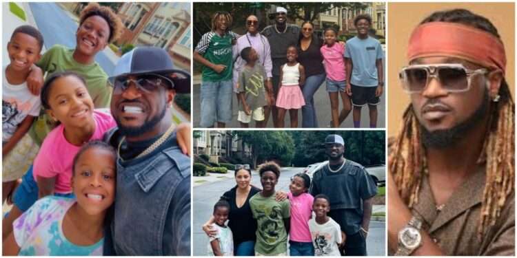Peter of P-Square Visits Twin Bother's Children Amid Their Fight 1 The Okoye family