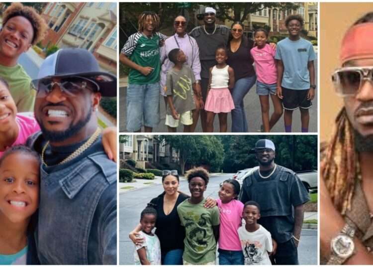 Peter of P-Square Visits Twin Bother's Children Amid Their Fight 1 The Okoye family