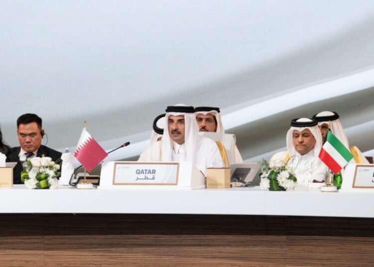 Qatari Emir Iterates Ceasefire Calls at Asia Cooperation Summit 1 Emir of Qatar, Sheikh Tamim bin Hamad Al-Thani (center)